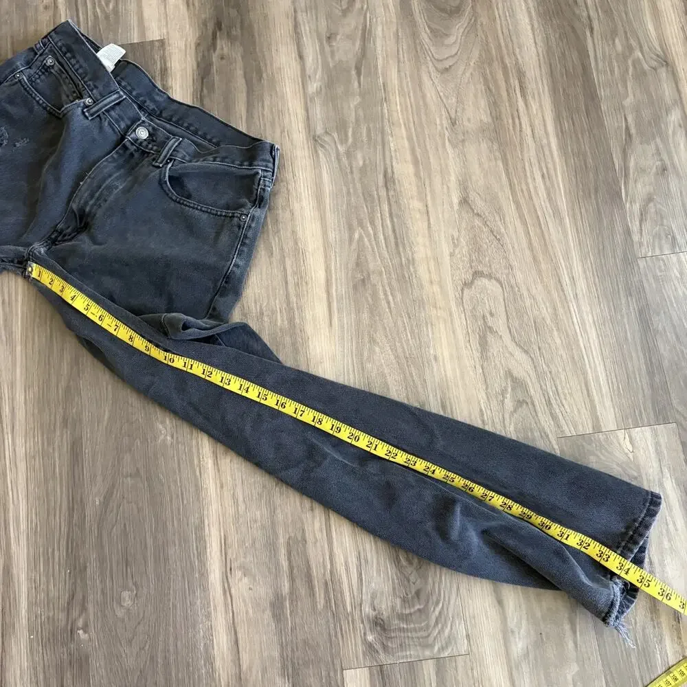 Vintage Y2K Levi’s 505 Jeans Men's Size 34x34 Straight Leg Black Denim Faded